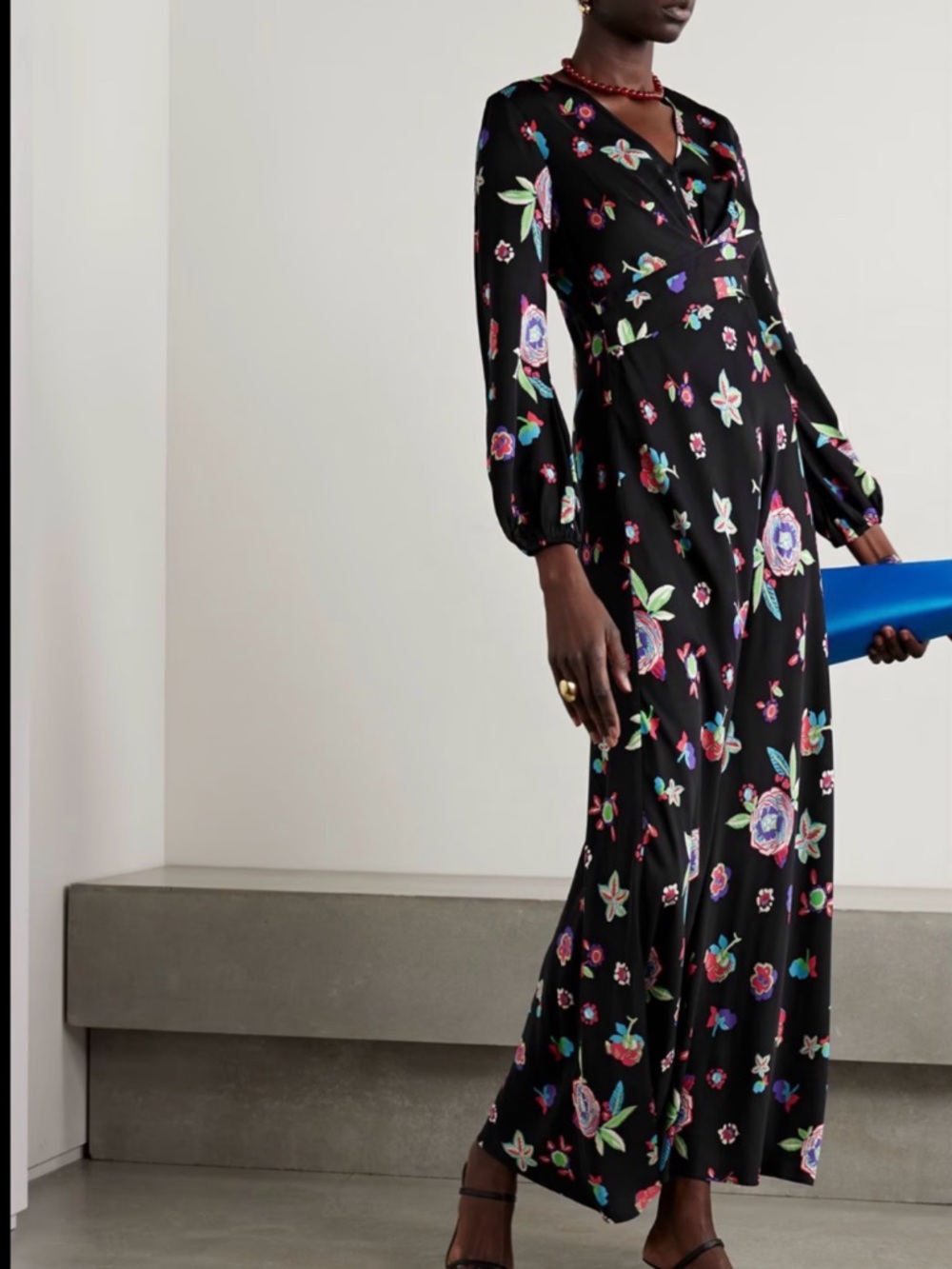Diane Von Furstenberg Size 8 • Monika Maxi Dress Mystic Flower Dots Designer Dvf